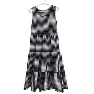 Hanna Andersson 130 Girls size 8 Navy White Tiered Summer Dress